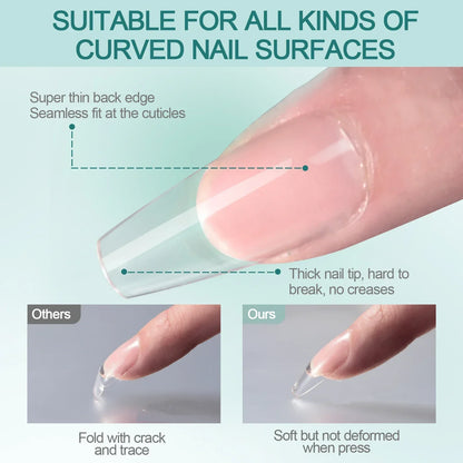 Nailpop 120pcs/box Gel X Nail Tips Medium Short Shape