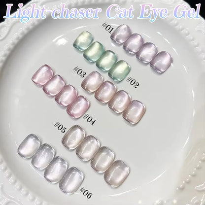 WS Black Glass Cat Magnetic Gel Nail Polish Punk Style Nail Art