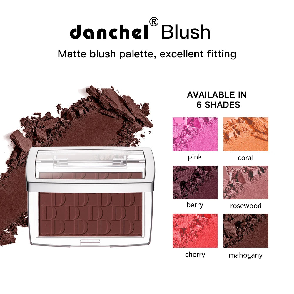 6 Colors Matte Embossed Blush Rosy Blusher Facial Blush Powder High