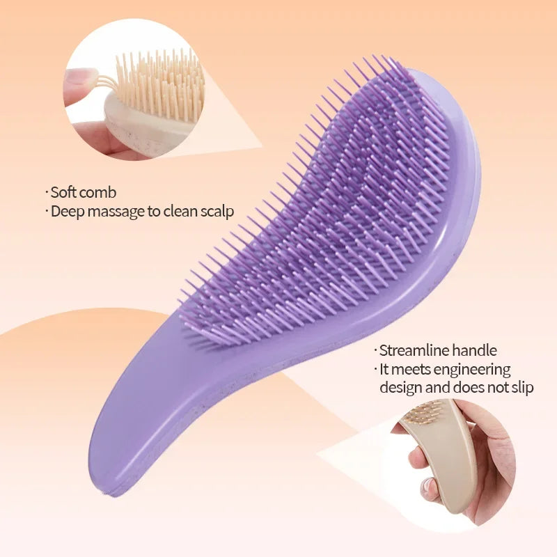 1pcs Magic Detangling Hairbrush Soft Wheat Straw Scalp Massage Comb