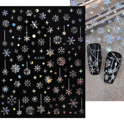 Winter Christmas Atmosphere Nail Stickers Snowman Snowflake Wapiti
