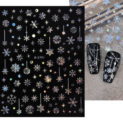 Winter Christmas Atmosphere Nail Stickers Snowman Snowflake Wapiti