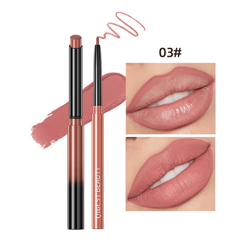 QIBEST 12 Colors Lip Makeup Nude Lipstick Pencil Waterproof Long
