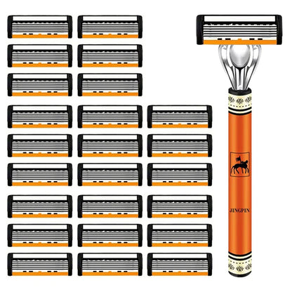 6-layer razor blade, men's stainless steel blade, classic water washed