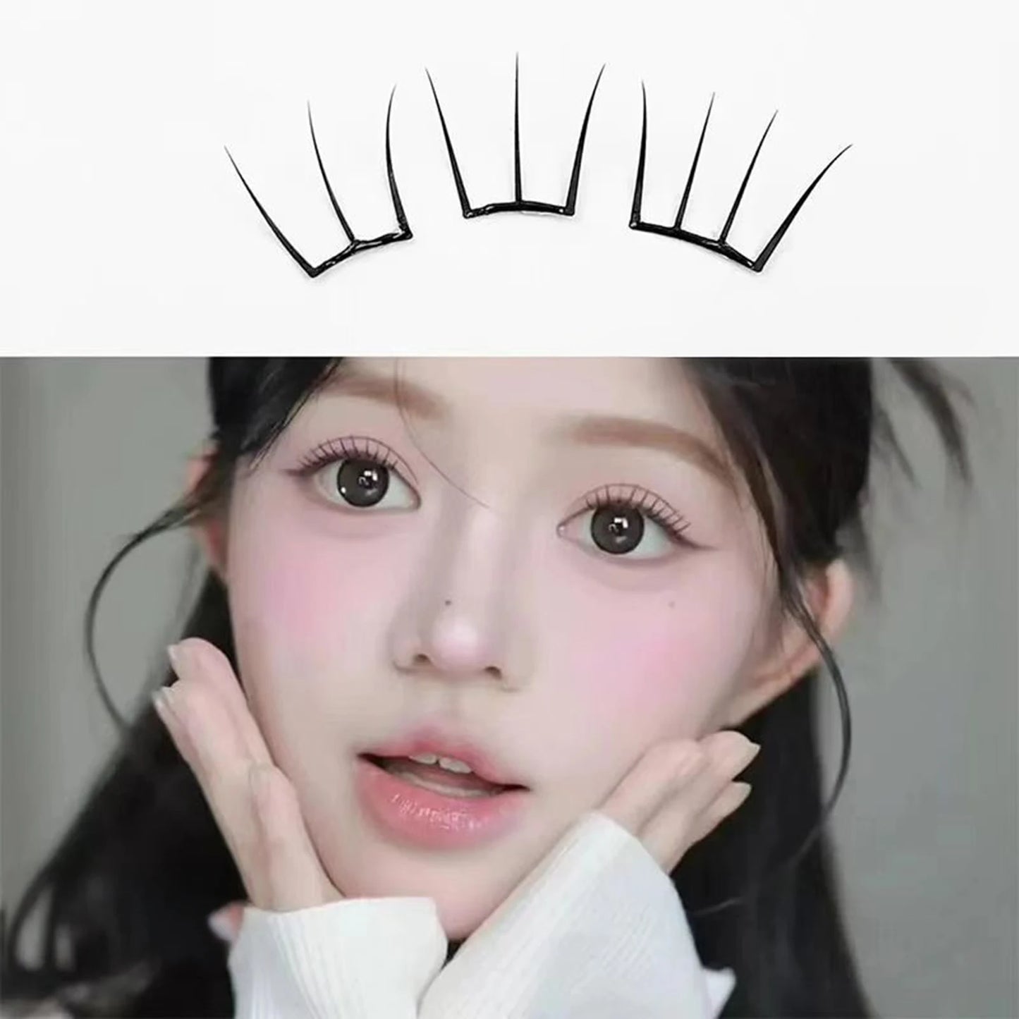 7-13mm Press on Lash Clusters Comic Eyelash Clusters No Glue Natural