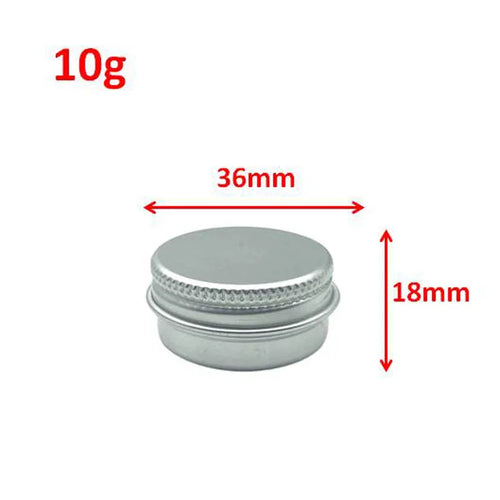 10Pcs 5g 10g 15g 20g 30g 50g Empty Silver Aluminum Tins Cans Screw Top