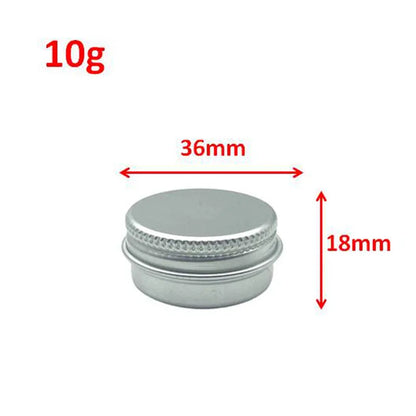 10Pcs 5g 10g 15g 20g 30g 50g Empty Silver Aluminum Tins Cans Screw Top