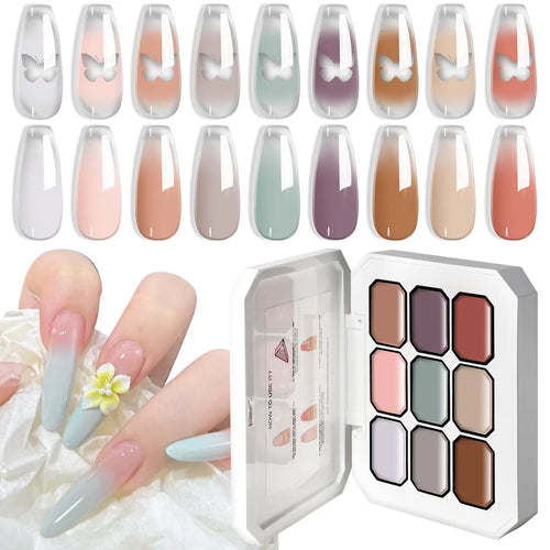 LIMEGIRL 9 Color Gradient Painting Gel Nail Art Gradient Color DIY