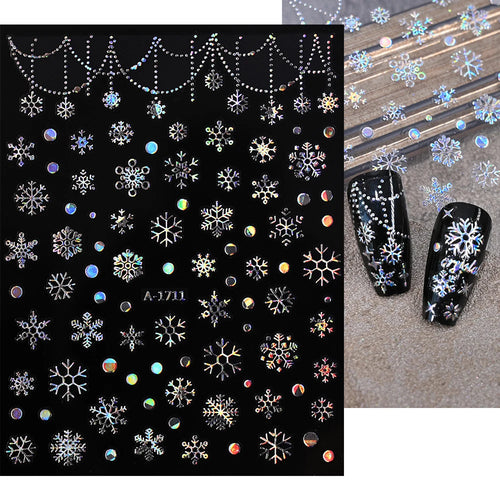 Winter Christmas Atmosphere Nail Stickers Snowman Snowflake Wapiti