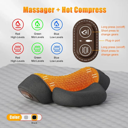 Electric Neck Massager Pillow Cervical Stretcher Heating Vibration