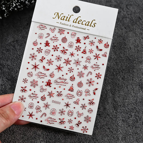 Winter Christmas Atmosphere Nail Stickers Snowman Snowflake Wapiti