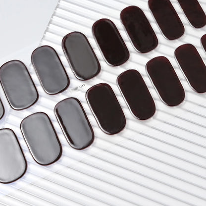 16Tips Semi-Cured Gel Nail Sticker Pure Color UV/LED Lamp Gel Nail