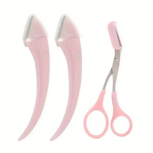 Eyebrow Trimmer Set, Curved Eyebrow Razor, Eyebrow Scissors With Comb,