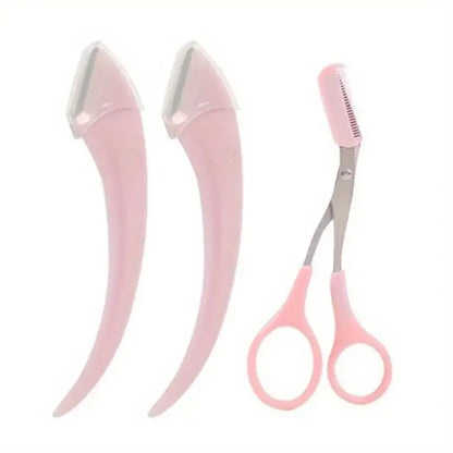Eyebrow Trimmer Set, Curved Eyebrow Razor, Eyebrow Scissors With Comb,