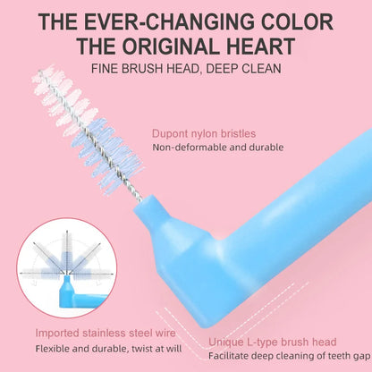 10 PCS Fawnmum L-Shape Interdental Brush Wire Orthodontic Interdental