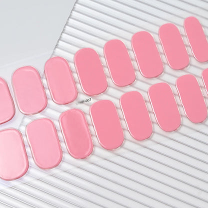 16Tips Semi-Cured Gel Nail Sticker Pure Color UV/LED Lamp Gel Nail