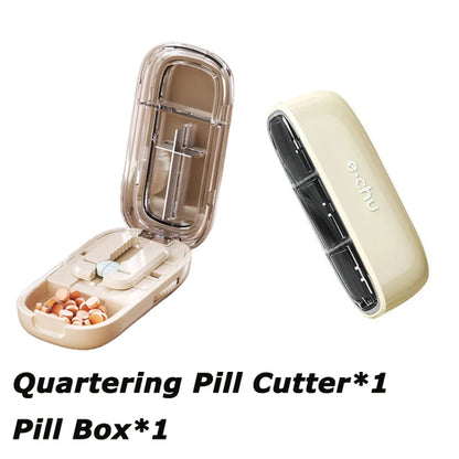 Newest Quartering Pill Cutter Storage Box Portable Drug Tablet
