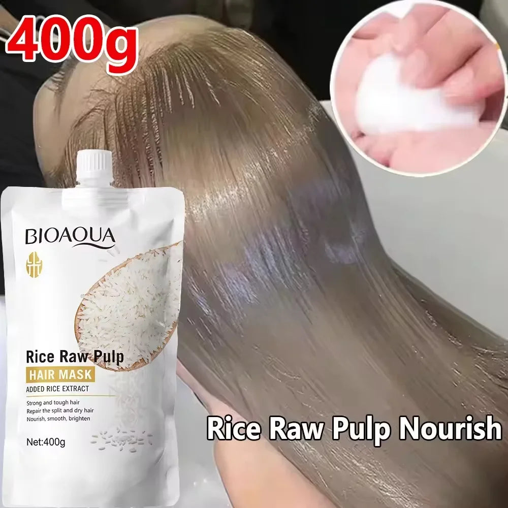 Rice Puree Hair Mask, Penetrates the Hair Core, Replenishes Hair