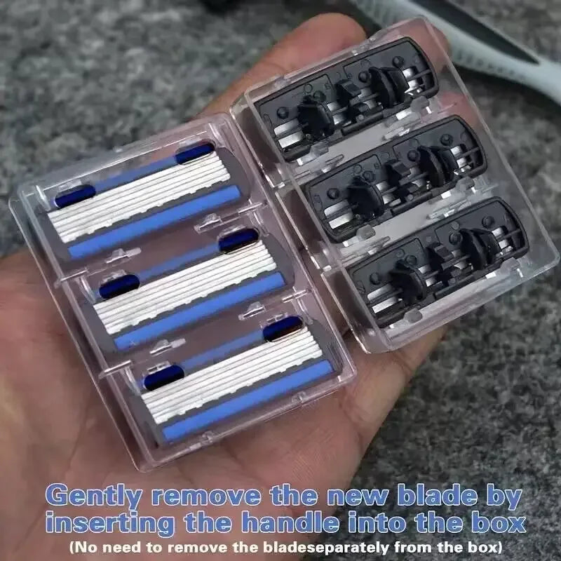 Men's manual razor safety razor 6-layer stainless steel hair removal