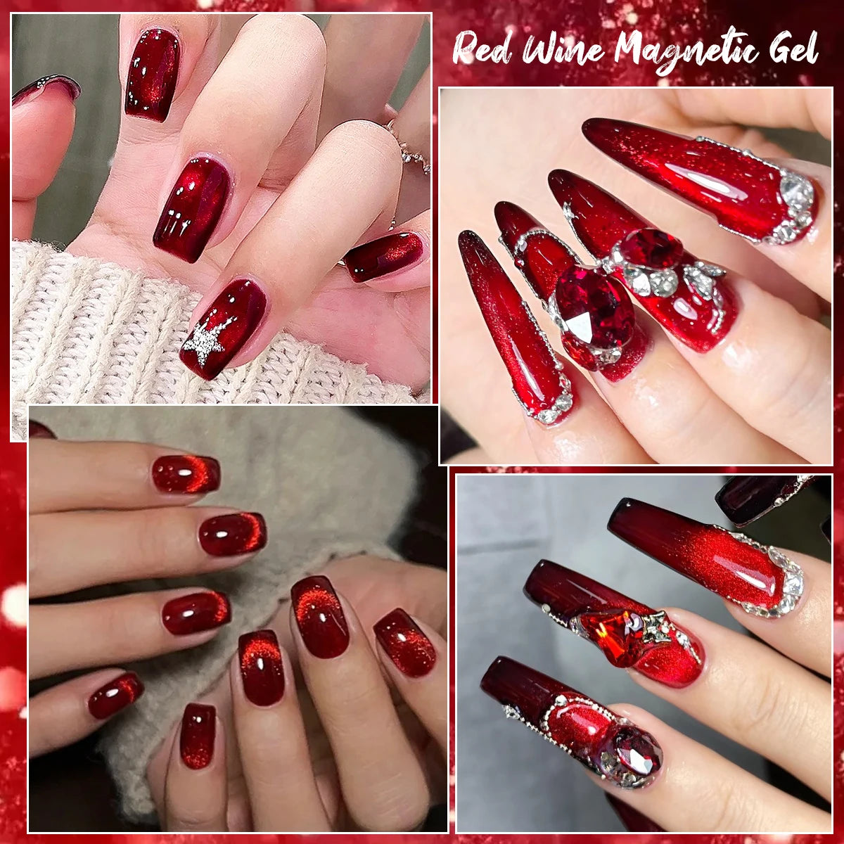 10ml Red Wine Magnetic Nai Gel Polish DIY Manicure Nail Art Varnish