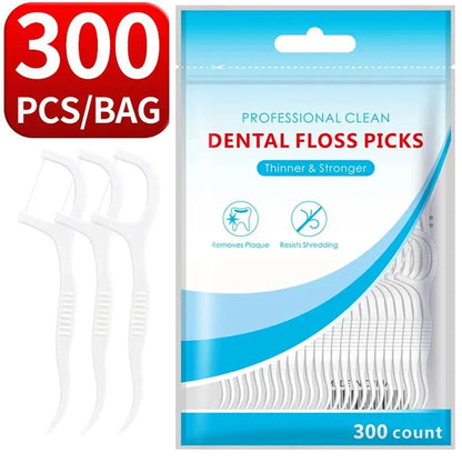 200pcs Dental Floss and Plastic Toothpicks for One-time Cleaning of