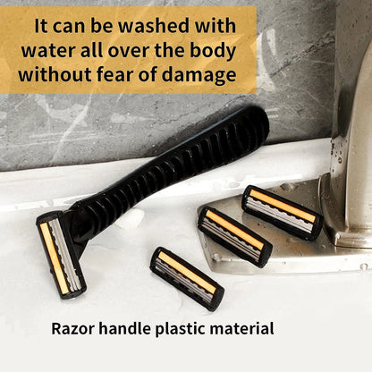 3-layer Stainless Steel Blade Men Razor Washable For Travel For Home