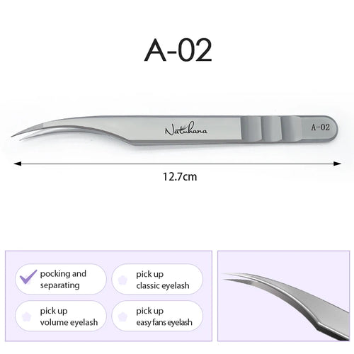 Stainless Steel Eyelash Extensions Tweezers Lash Artists High