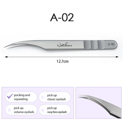Stainless Steel Eyelash Extensions Tweezers Lash Artists High