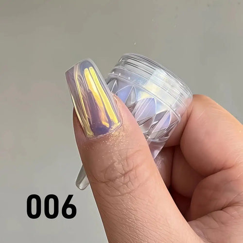 1pc Chrome Nail Powder Ice Transparent Aurora High Gloss Pearl Rainbow