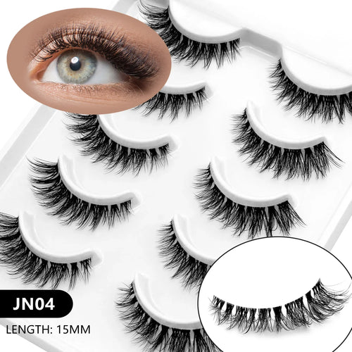 Veltrinay Cat Eye Lashes Soft Natural Faux Mink Eyelashes Fake Lashes