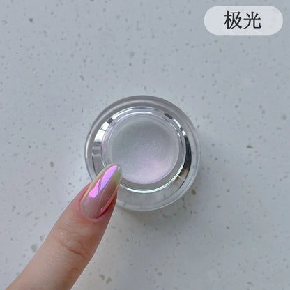 0.2g/1Jar Moonlight White Nail Powder Aurora Magic Mirror Chrome