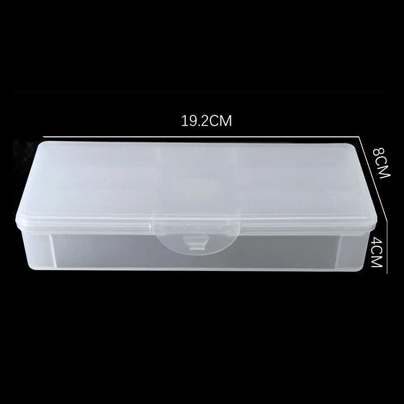 1Pc Rectangle Double-layer Nail Art Tool Empty Storage Box Tweezers