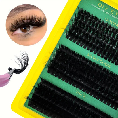 60D80D100D Thick False Eyelashes with Mixed Length, D Curl Cat-Eye