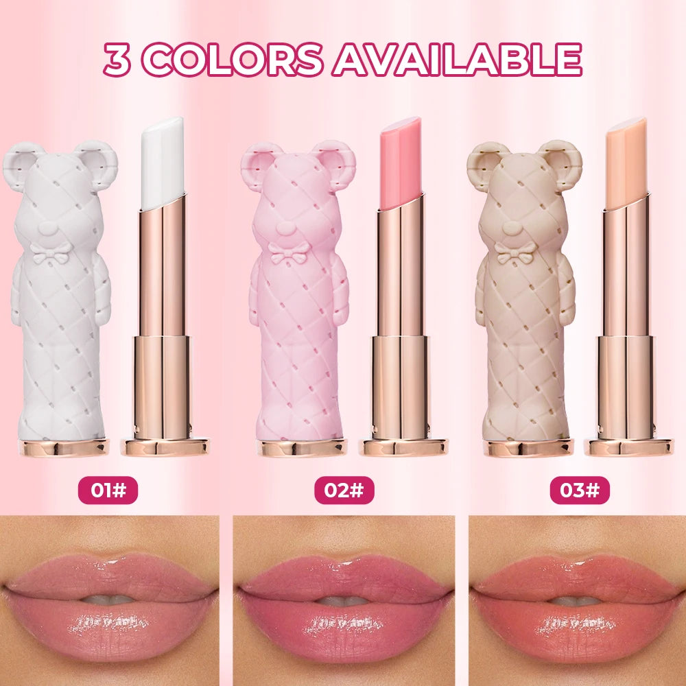 Beauty Glazed Bear Moisturizing Lipstick,Colored Lip Balm,Nourishing