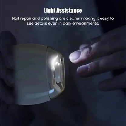 2 IN 1 Electric Nail Clipper Cutter With LED Light Automatic Nail