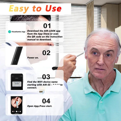 Visual Ear Wax Cleaner with Camera Safe Earwax Removal Endoscope with