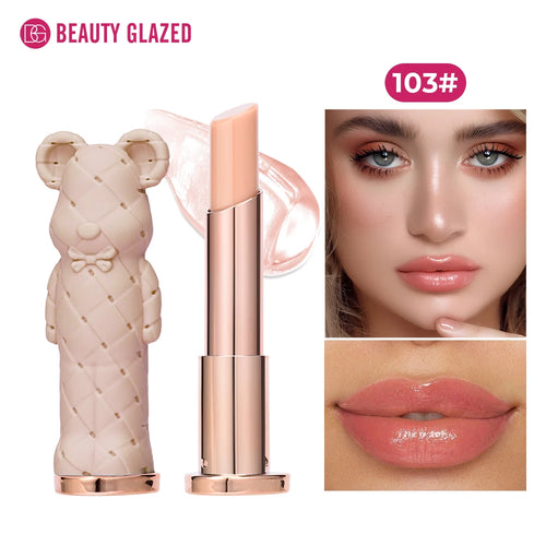 Beauty Glazed Bear Moisturizing Lipstick,Colored Lip Balm,Nourishing