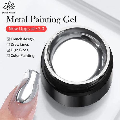 BORN PRETTY 5ml Metallic Painting Gel Polish Strong Silver Effection