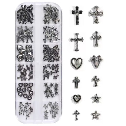 120 pcs / 1 box European American dark vintage style cross nail art