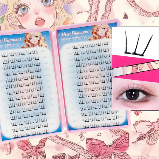 Large Capacity Korean Style Eyelashes Clusters Dense Comics Artificial