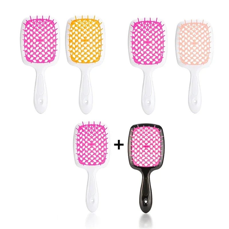 2pc Hair Comb Set Anti Static Scalp Massage Wet Dry Comb Demelante