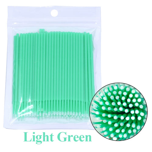 100Pcs Eyelash Cleaning Brush Lash Extension Micro Cotton Swab