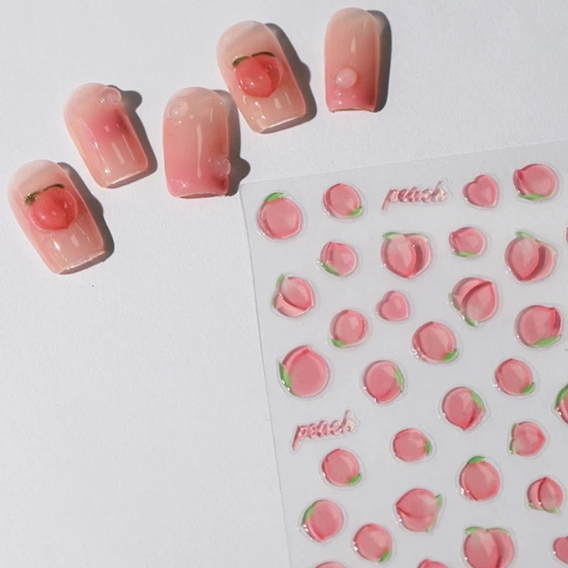 Pink Translucent Peach Jelly Texture 5D Soft Embossed Reliefs Self