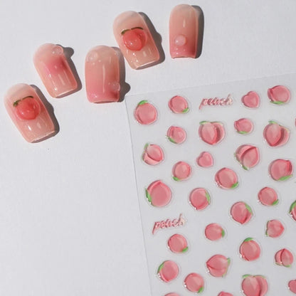 Pink Translucent Peach Jelly Texture 5D Soft Embossed Reliefs Self