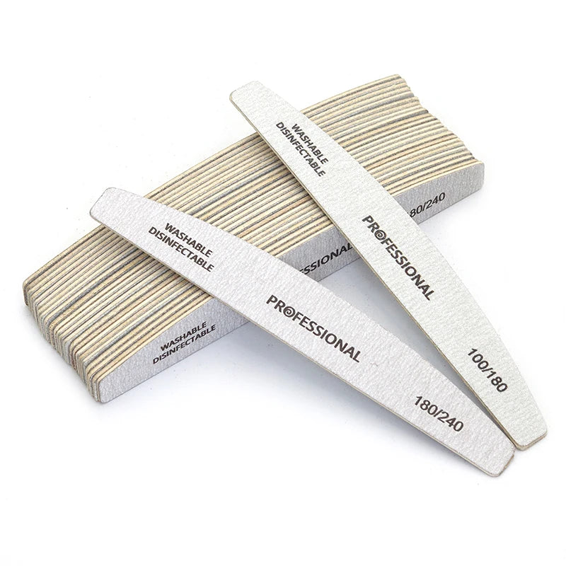 10pcs/Lot Wooden Nail Files Professional 100 180 240 Emery Board