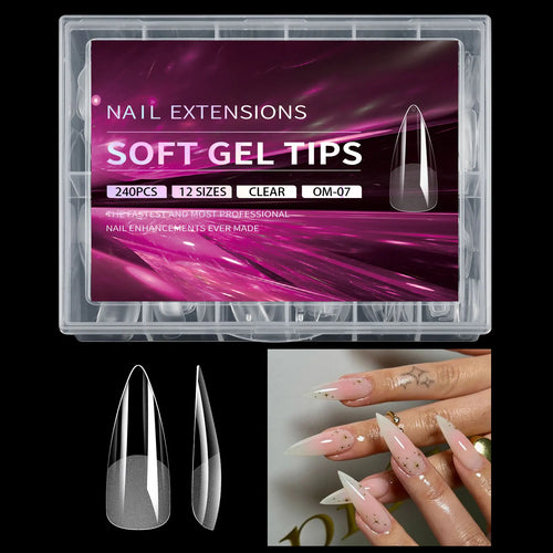 Luxury False Nail Tips Soft Gel Fingertip Semi-matte Capsules Almond