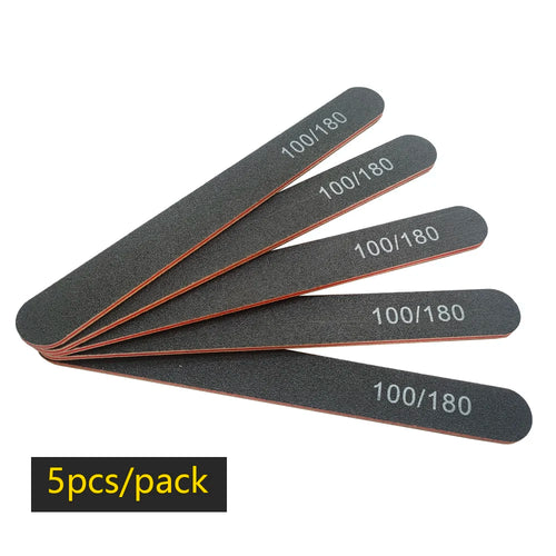 Lurayee Nail File Buffer 100/180 Grit Half Moon Double Side Sandpaper