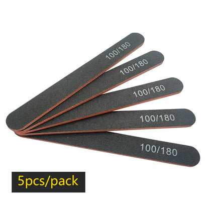 Lurayee Nail File Buffer 100/180 Grit Half Moon Double Side Sandpaper