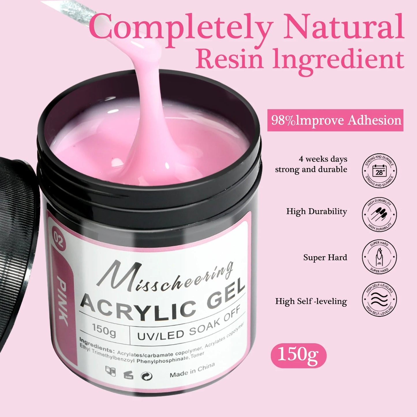 1Jar 100/150g Poly Nail Gel UV LED Cured Builder Nail Gel Acrylic