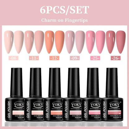 VOKY 6-Piece Set of Nail Gel, Seasonal Fashionable Nail Gel, The